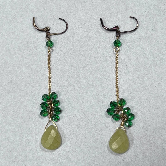 WA Studios Pineapple Dangle Earrings Lever Back Gold Faceted Pierced Costume - Picture 3 of 8